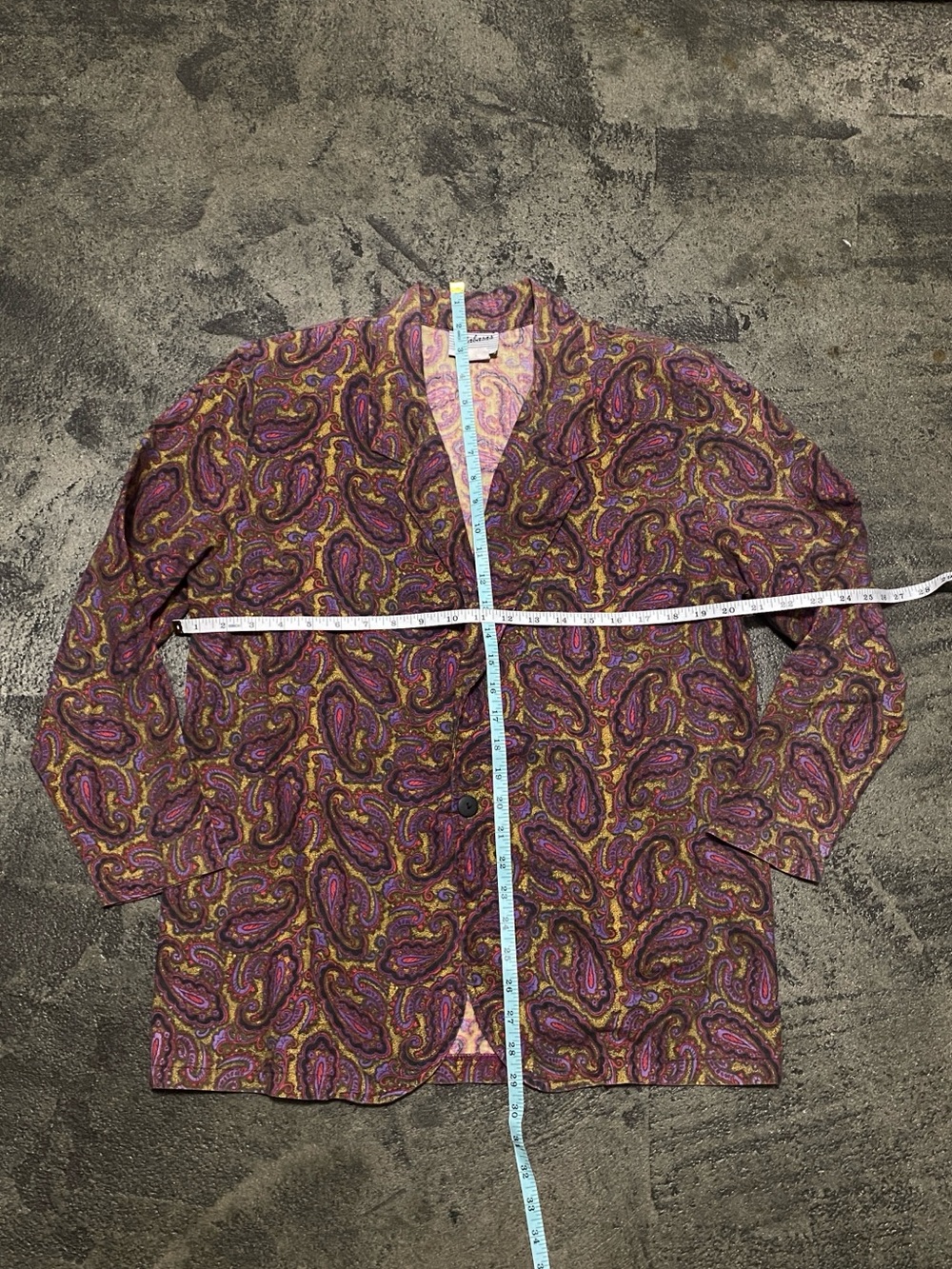 Paisley Button-Front Jacket in Purple and Gold